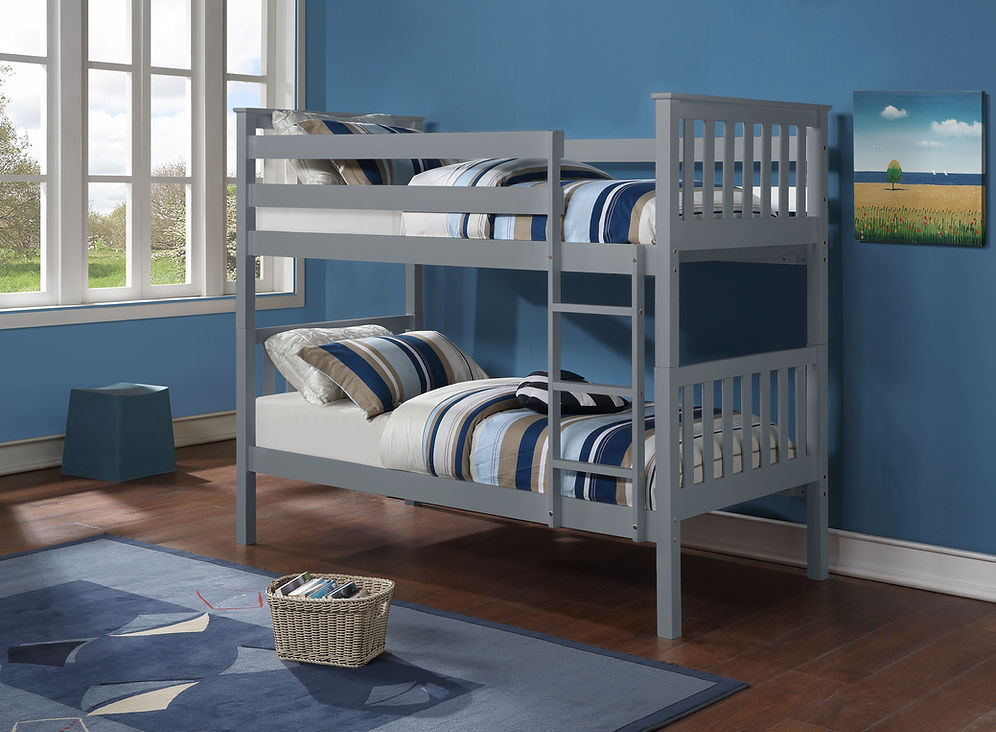 Grey B-101G Twin Over Twin Bunk Bed