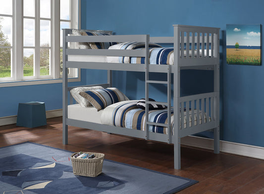 Grey B-101G Twin Over Twin Bunk Bed